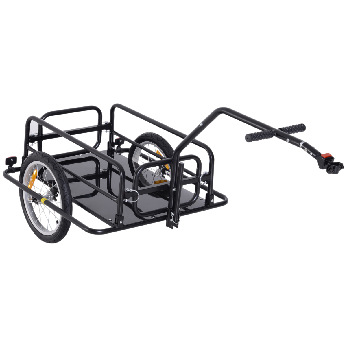 Folding Bicycle Cargo Storage Cart and Luggage Trailer with Hitch