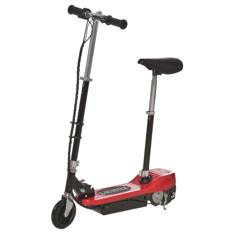 Kids Foldable Electric Powered Scooters 120W Toy with Brake Kickstand Red