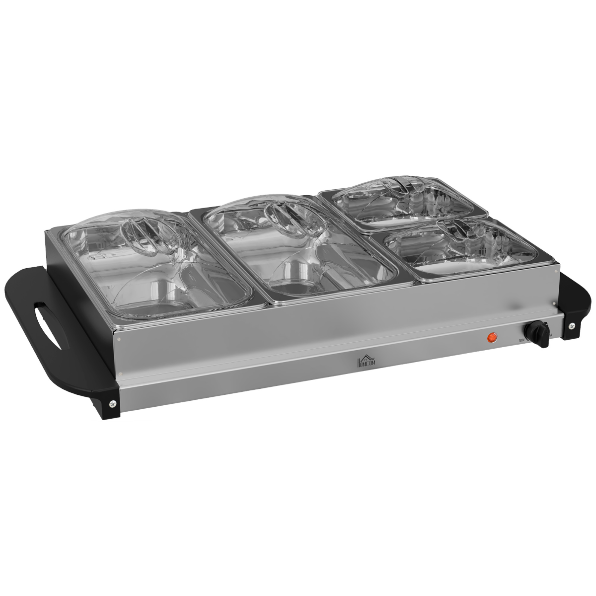 4 Tray Electric Food Warmer Buffet Server with Adjustable Temp 300W