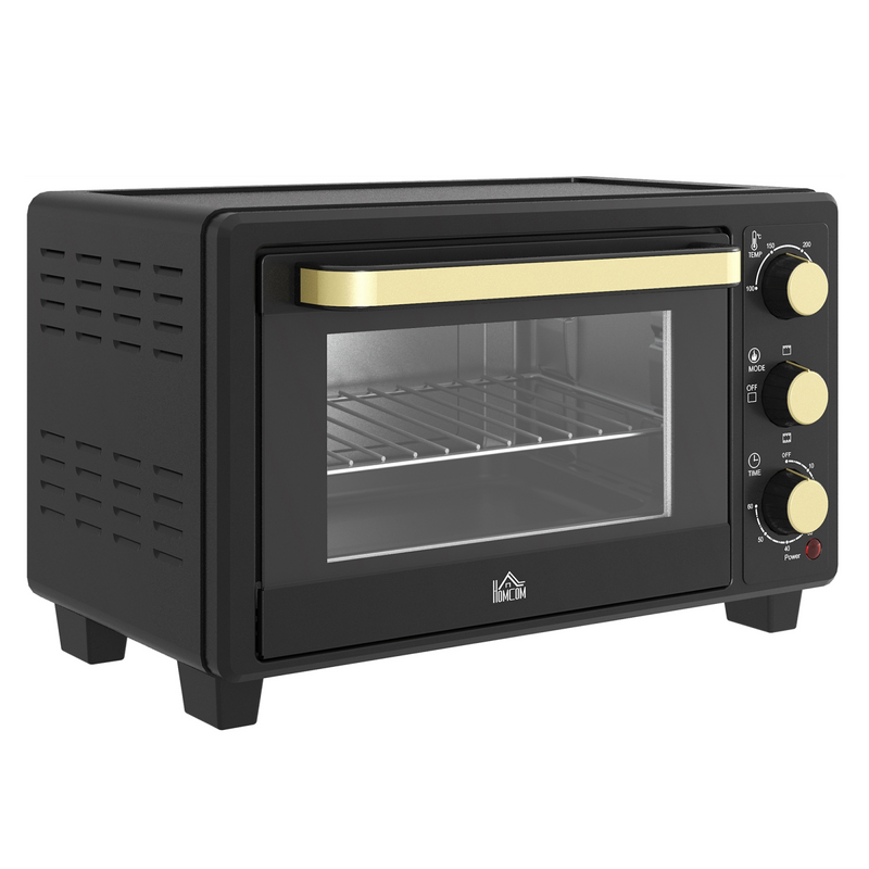 Mini Oven 16L Countertop Oven with Adjustable Temp Timer 1400W, Black