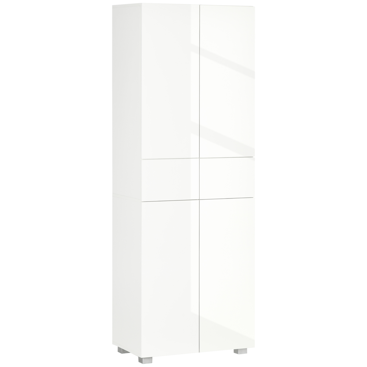 4-Door Kitchen Cupboard Freestanding Storage Cabinet w/ Shelves and
