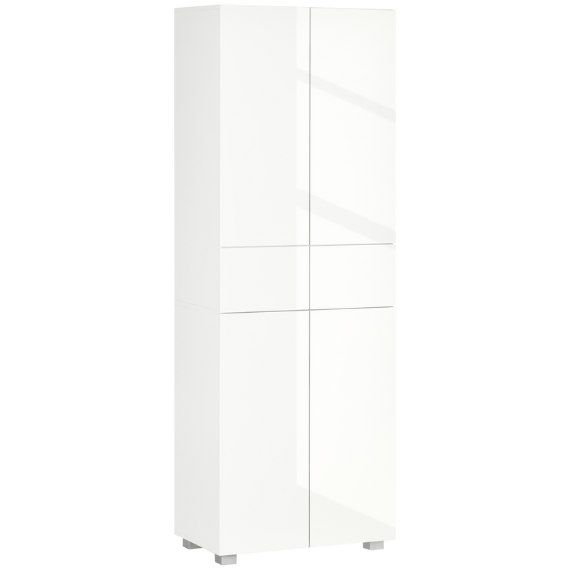 4-Door Kitchen Cupboard Freestanding Storage Cabinet w/ Shelves and