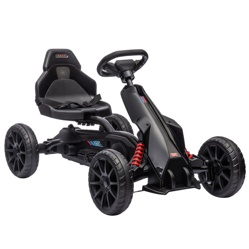 Homcom Children Pedal Go Kart with Adjustable Seat, Handbrake - Black