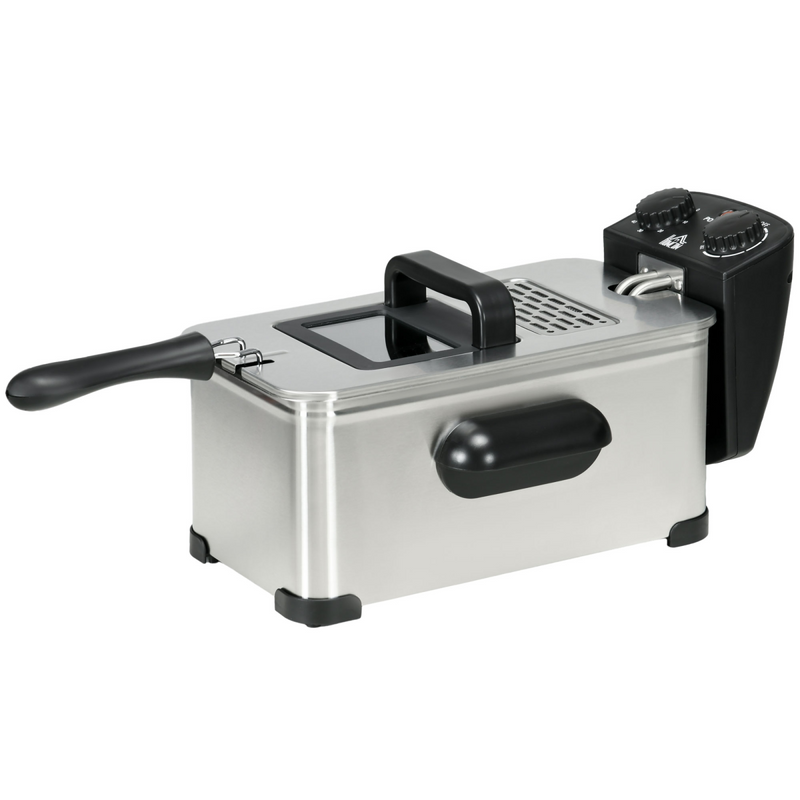 3 Litre Deep Fat Fryer with Adjustable Temperature, 60min Timer, 2000W