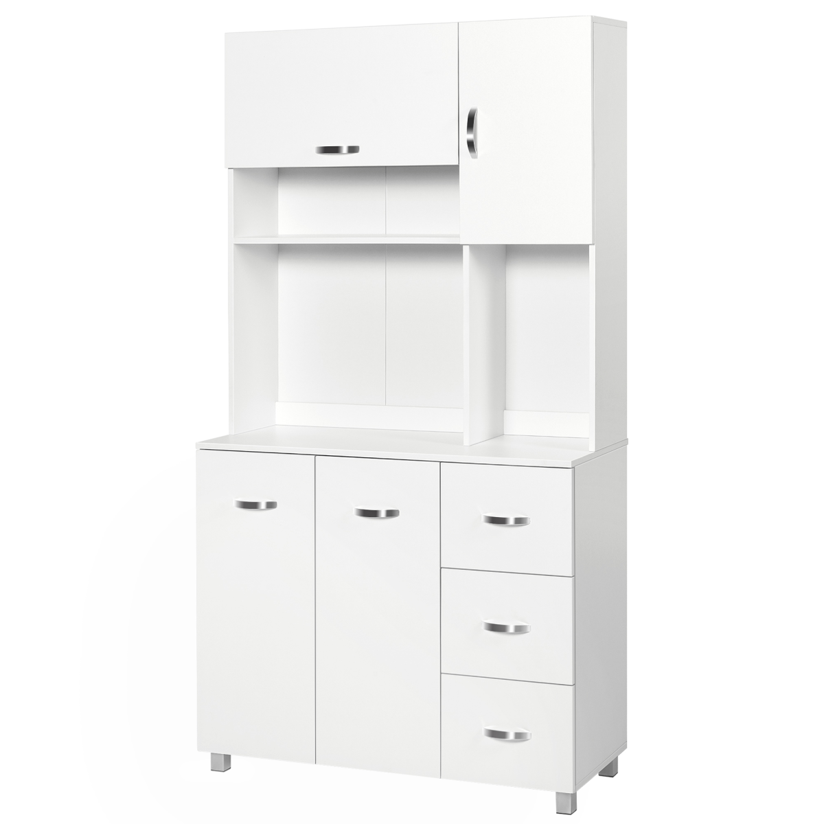 Freestanding Kitchen Storage Cabinet w/ Cupboard Cabinets Drawers Handles