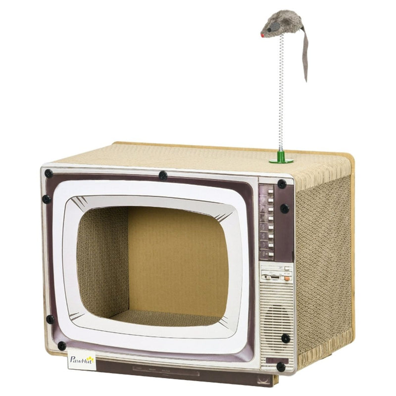 Cat Scratching House 32.5H x 43L x 23Wcm, Brown
