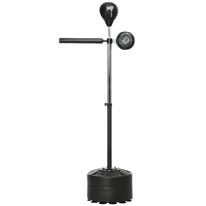 Adjustable Speed Bag, Boxing Bag with Stand, Reflex Bar, Black
