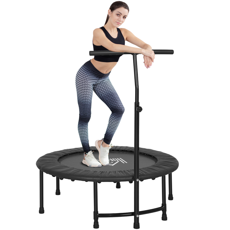 40'' Kids Mini Trampoline, Adult Rebounder Jumper with Handle Fitness