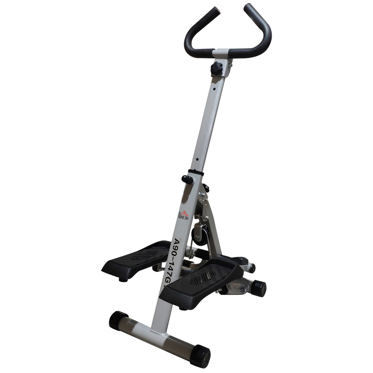 Foldable Stepper Adjustable Step Machine with Handlebar LCD Display, Grey