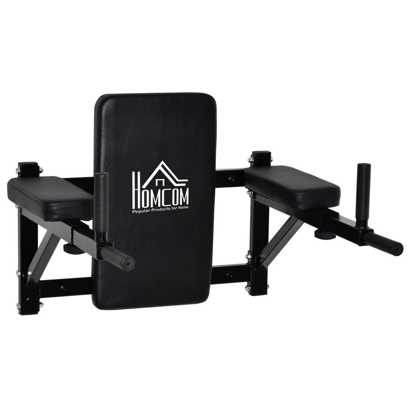Gym Rack Dip Station Wall Mounted AB Knee Leg Raise Pull Up Fitness