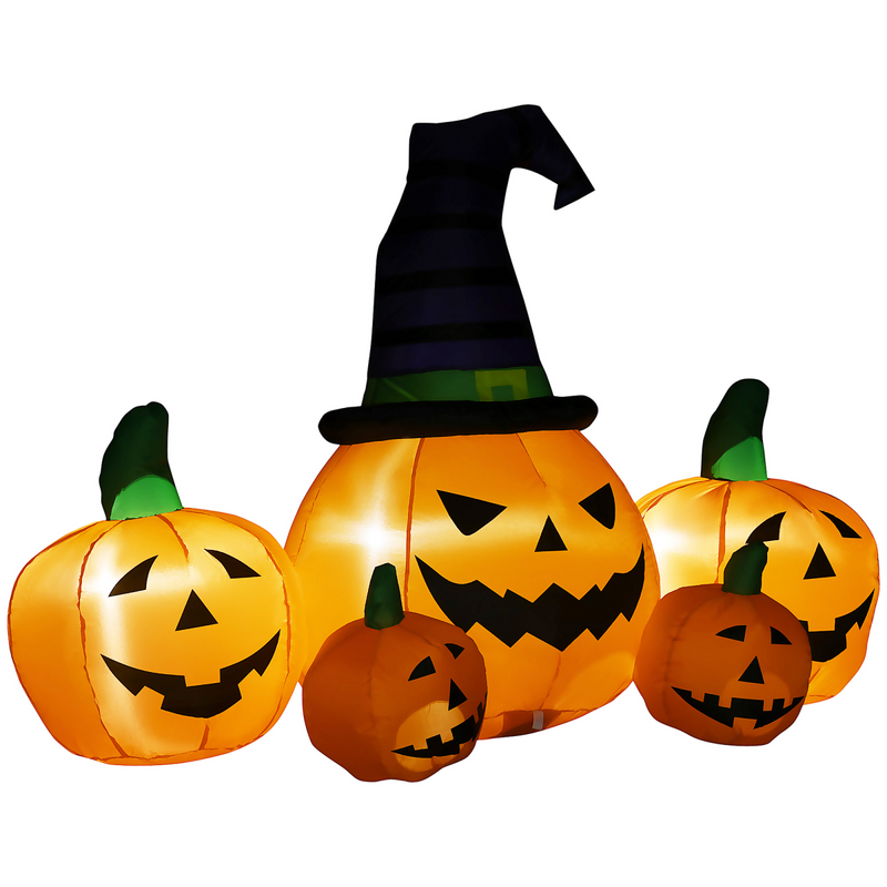 6ft Inflatable Halloween Large Pumpkin Hat with Four Small Pumpkins