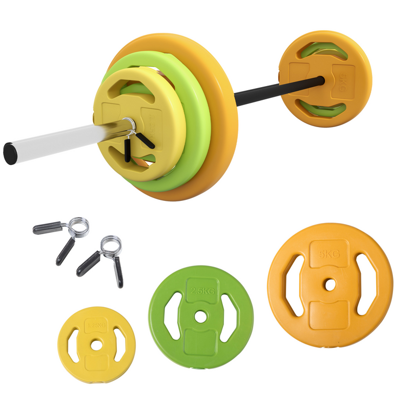 20kg Weights Barbell Set with Non-slip Handle for Strength Training