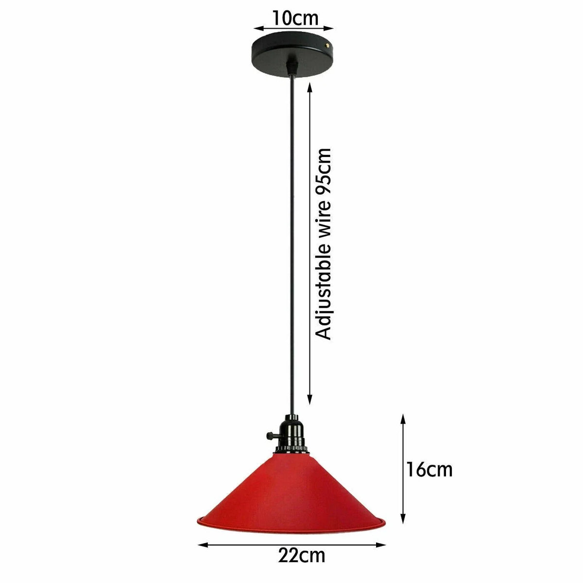 Red Hanging Commercial Light Fixtures E27 ~3173