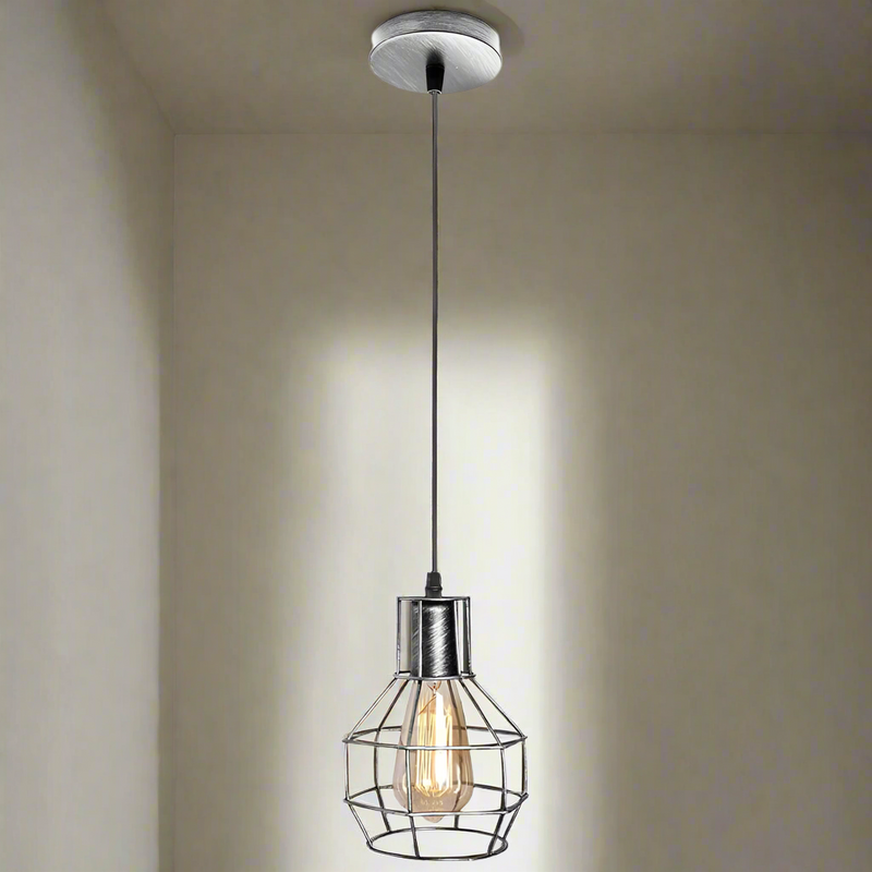 Metal Industrial Wire Cage Pendant Light ~5787